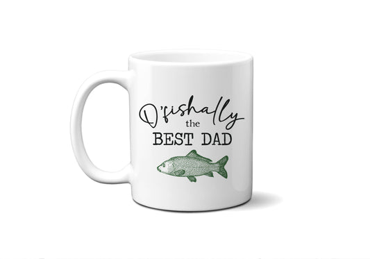 Ofishally Best Dad Mug Fishing Theme, Fathers Day Coffee Cup: 11 oz