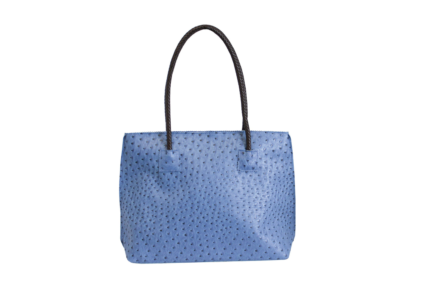 Lightweight Ostrich Zippered Tote Bag: Camel