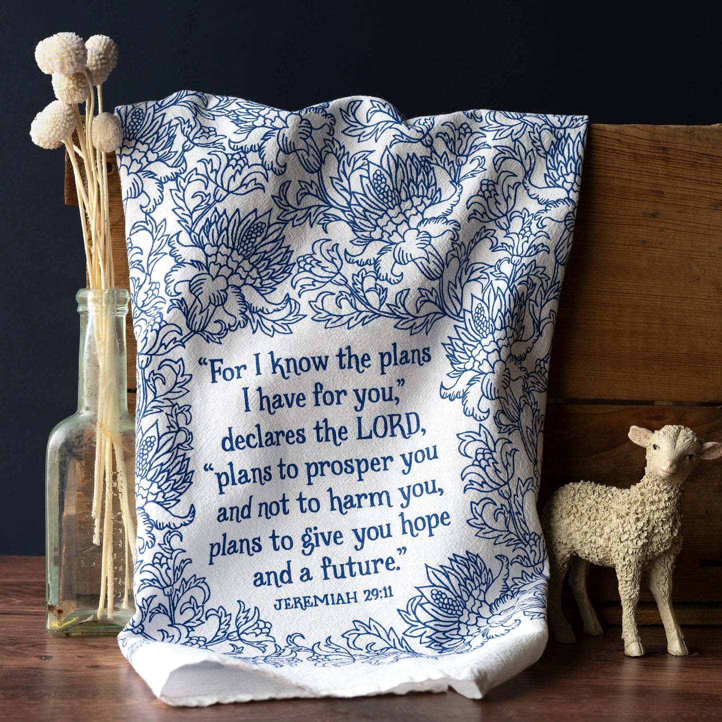For I Know the Plans Scripture Tea Towel — 24" x 20"
