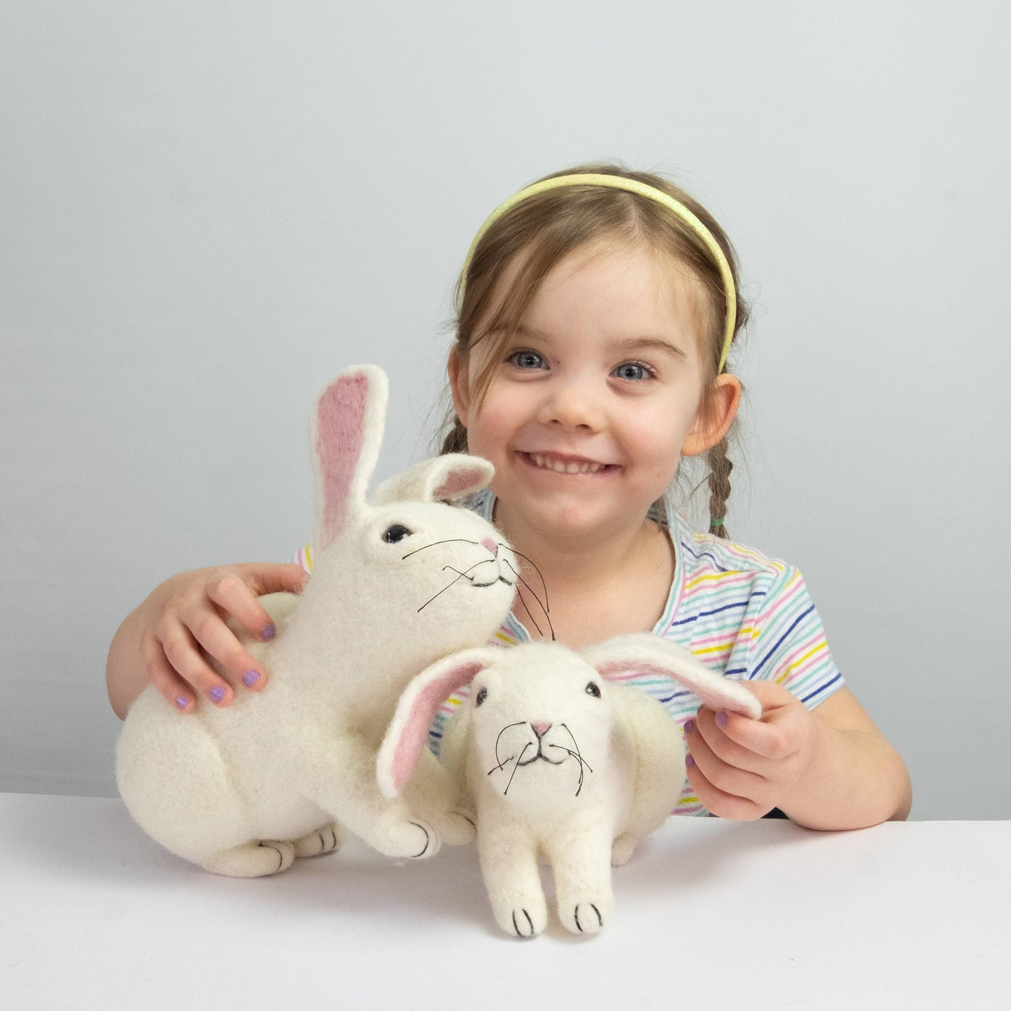 Toys - White Bunny - Small, Medium and Large: M