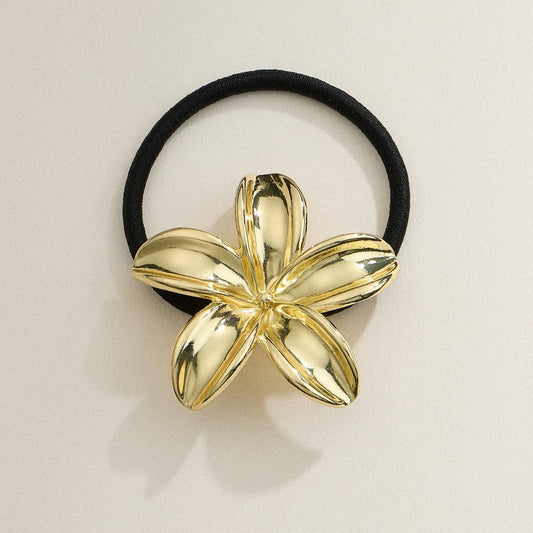 Metallic Lily Flower Hair Tie: GD / ONE / 5DH88024