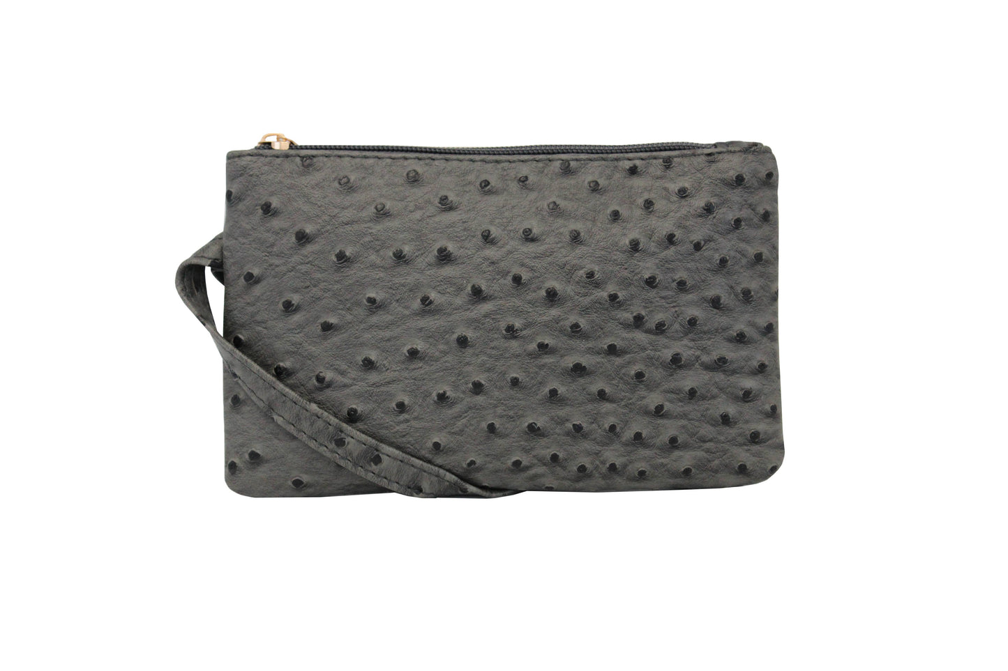 Vibrant Ostrich Wristlet: Camel