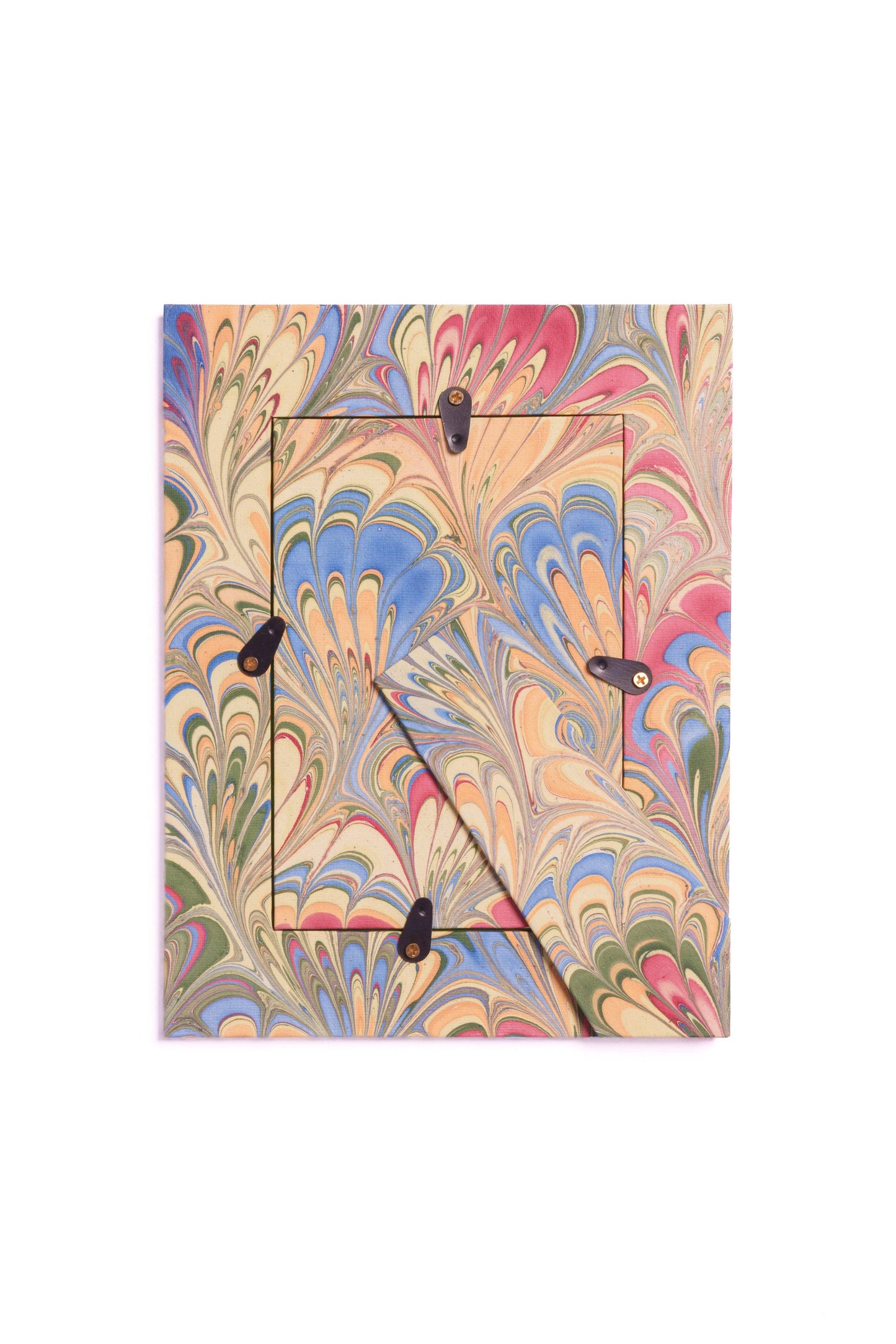 Hand-Marbled Picture Frame in Multicolor, 4x6