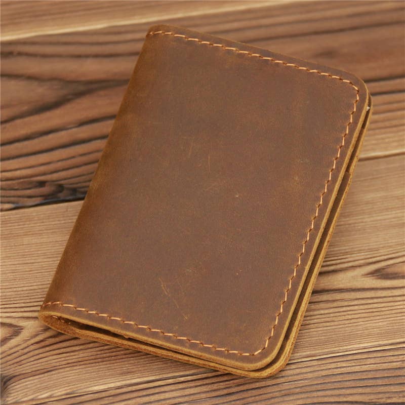 Genuine Leather Wallet, Handmade Wallet: Brown
