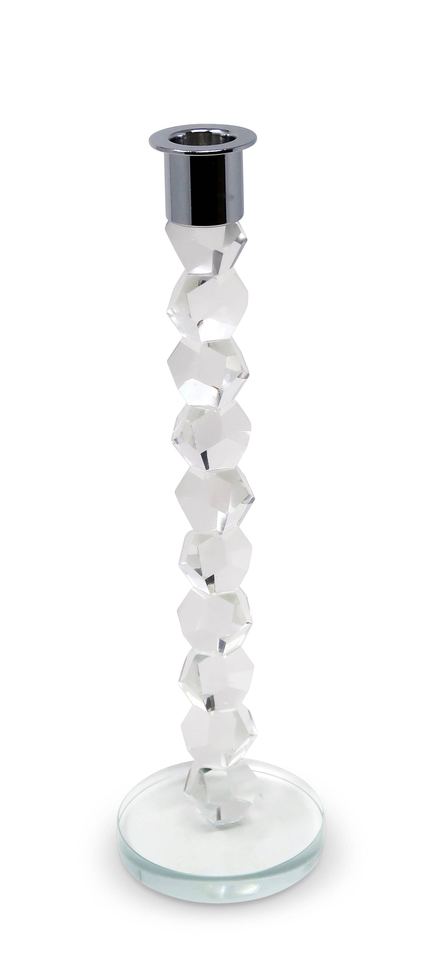 Crystal Dimensional Candlestick w Silver/Gold Tip (2 Sizes): Gold / Large