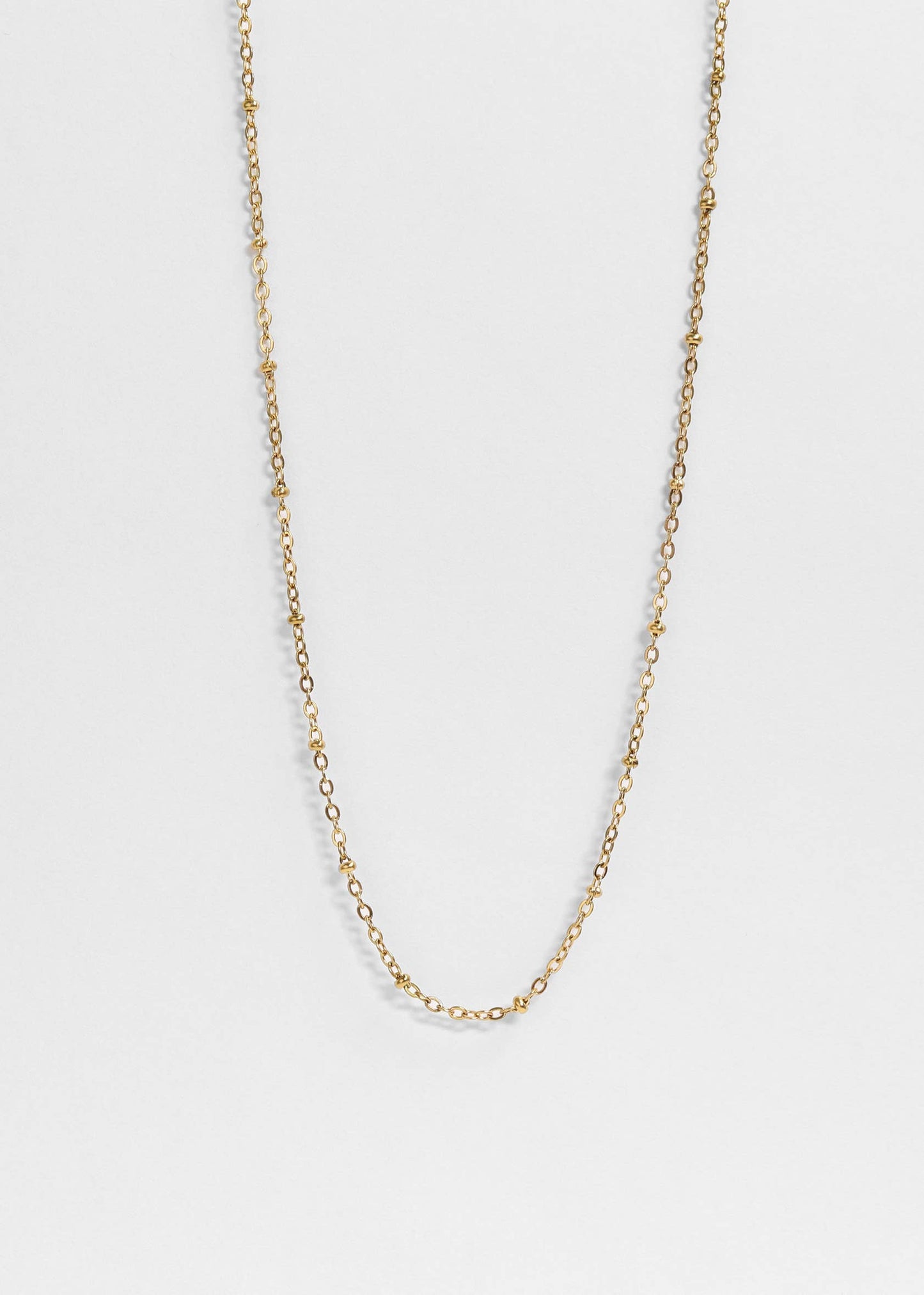 Stainless Steel Satellite Chain Necklace: Gold / 18+2"
