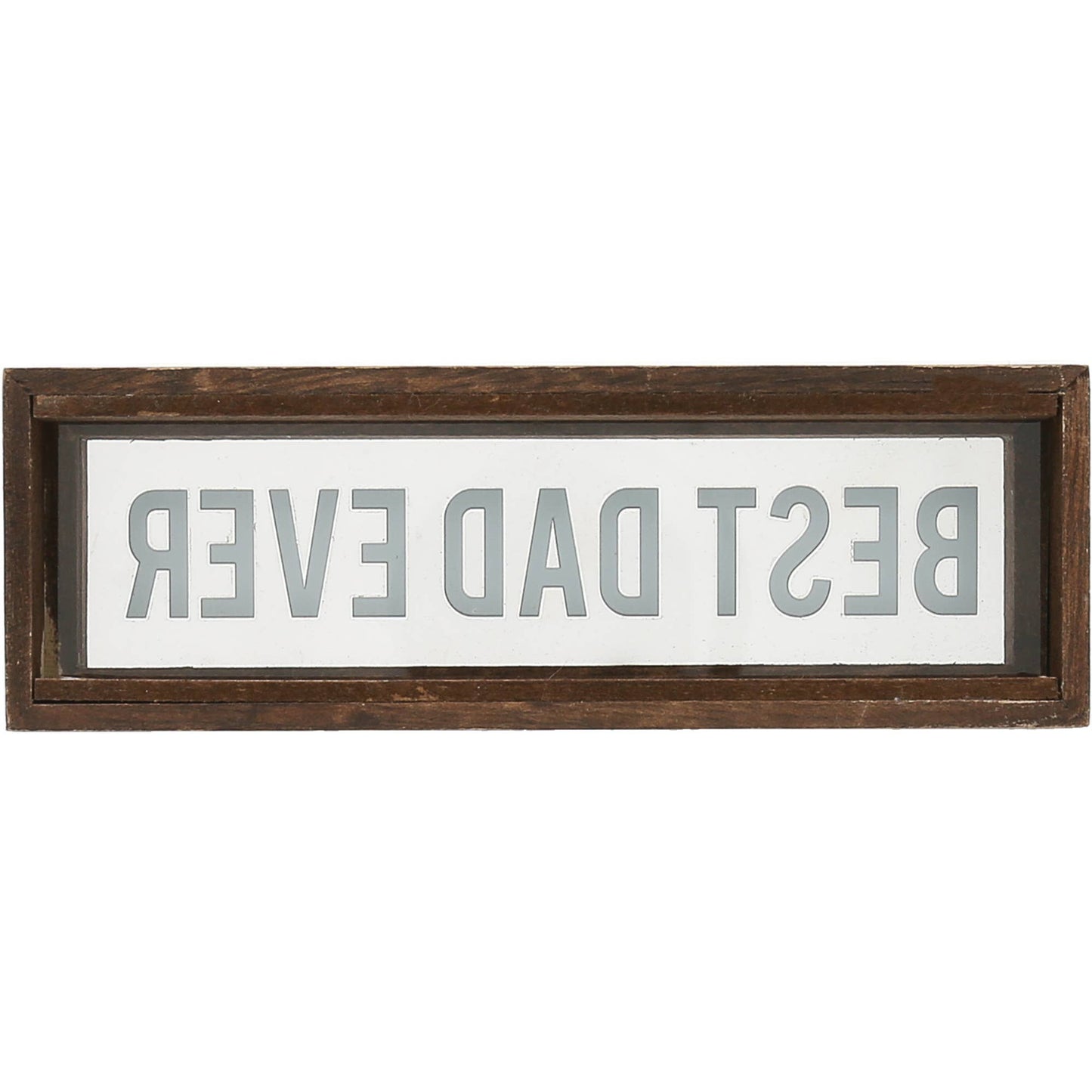 Best Dad Ever - 6" x 2" Wood Framed Glass Plaques