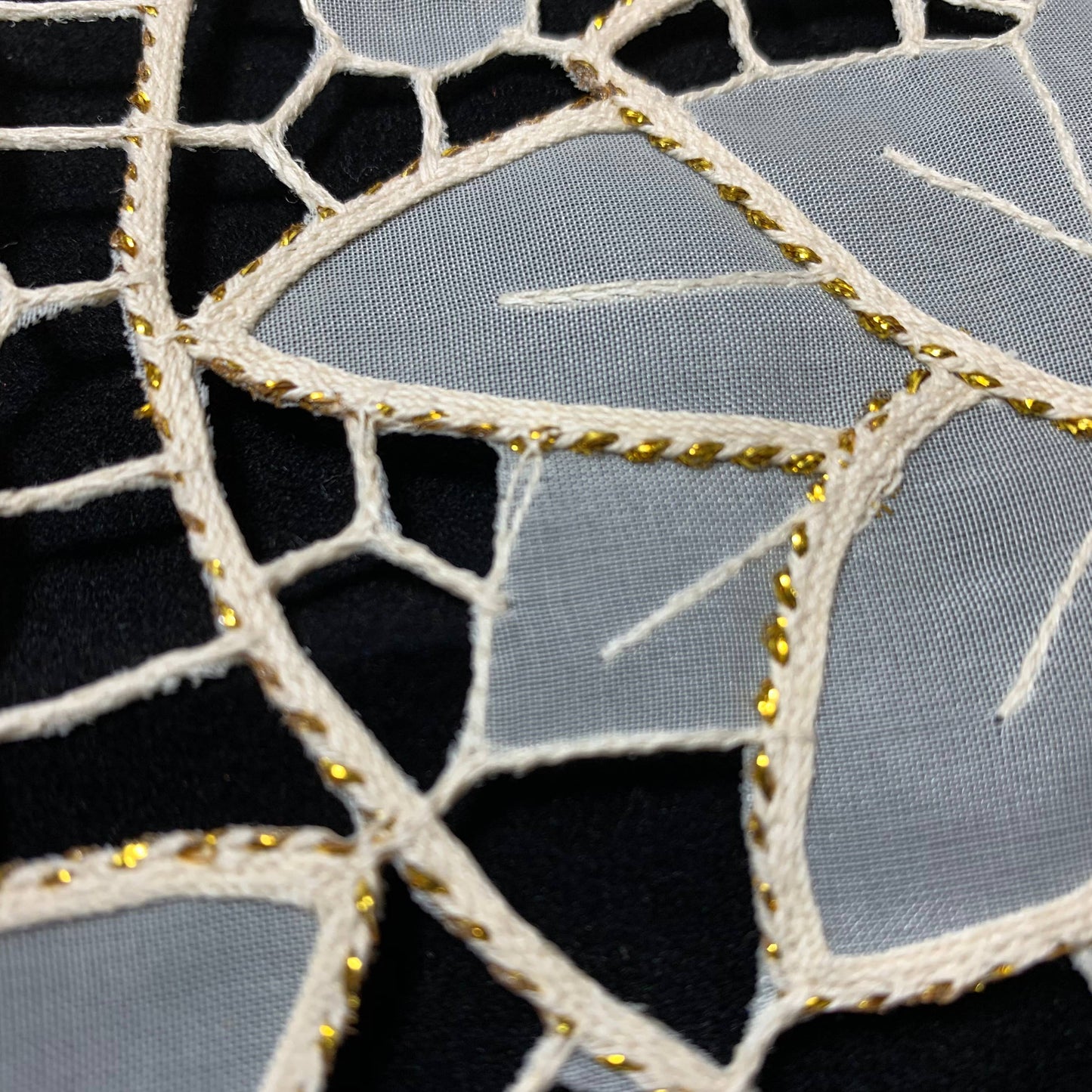 Handmade Gold Crystal Lace Doily