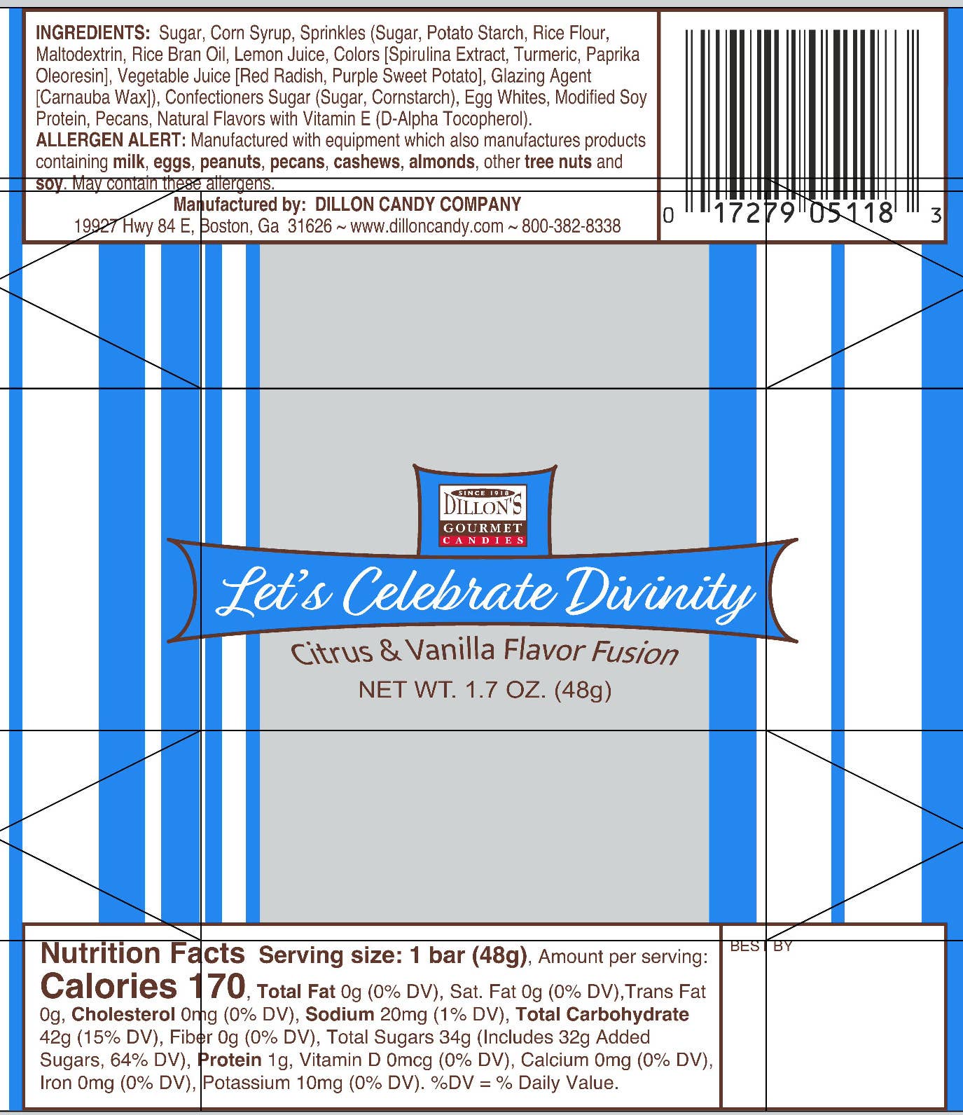 Let's Celebrate Divinity, 1.7 oz Snack Bar