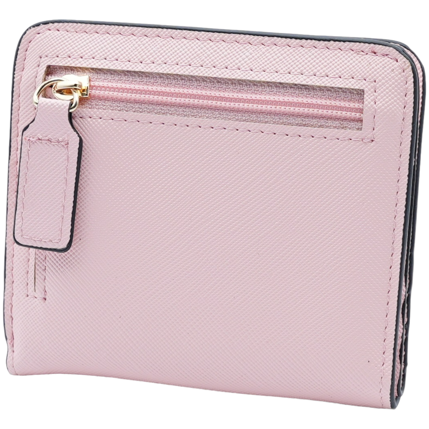 Women's Small Compact Bifold Luxury Wallet With Window ID: Silver