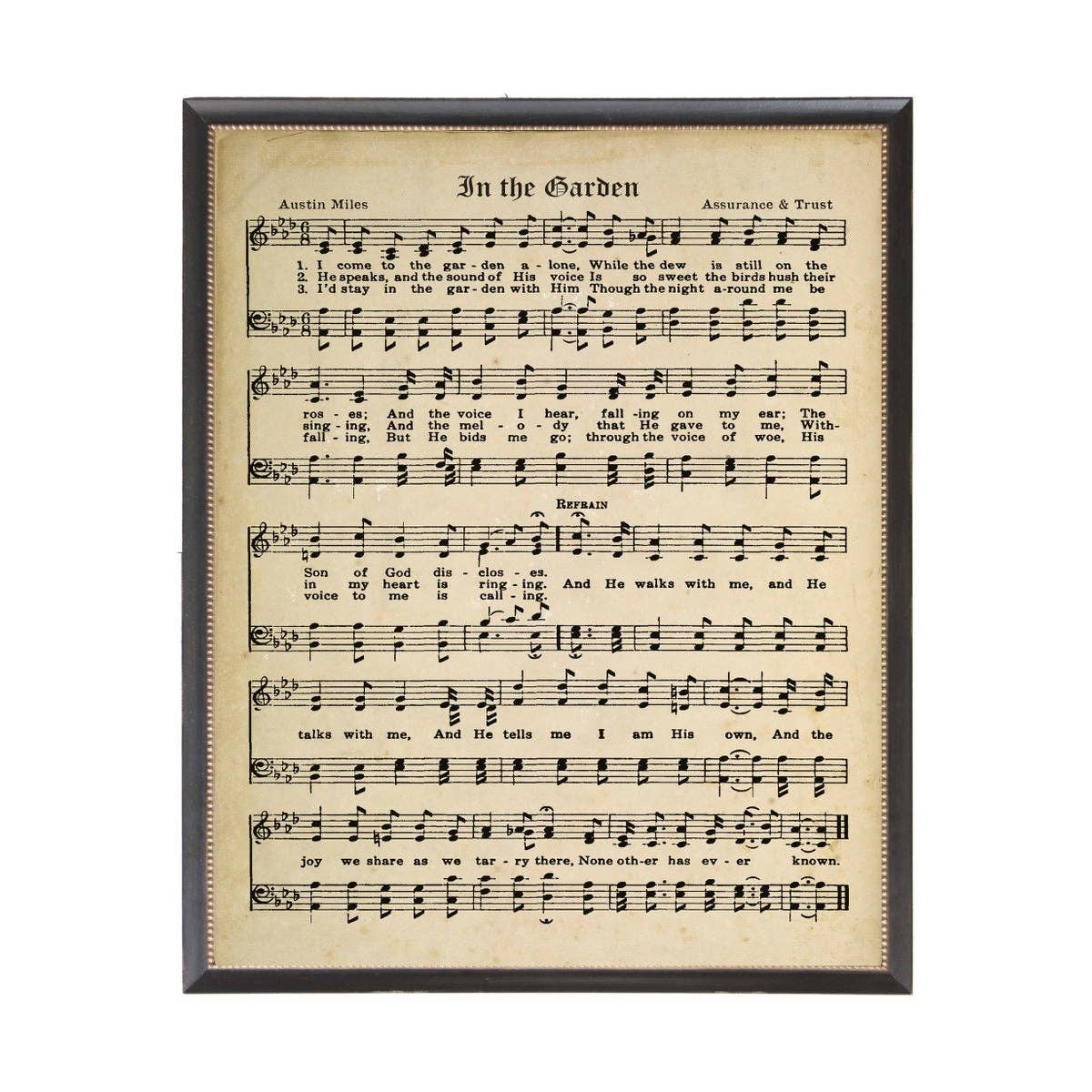 In The Garden Hymn: Black With Bead 1300-905 U / 8" X 10"