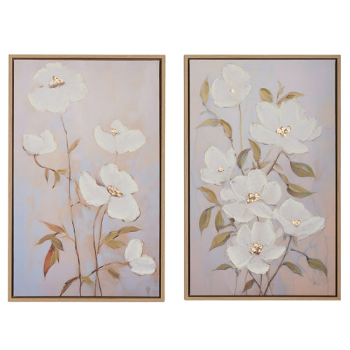 White Blooms Framed Wall Art